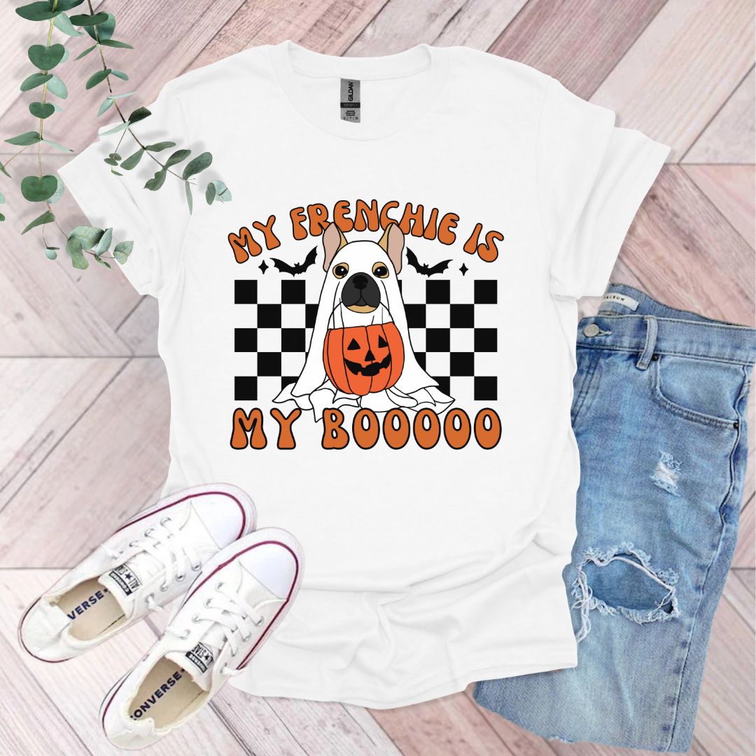a white t - shirt with a jack - o - lantern on it