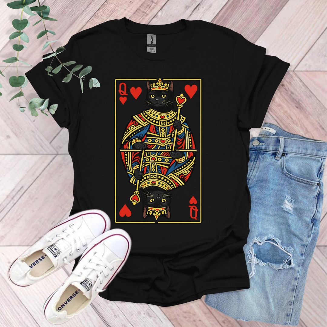 Queen of Hearts Black Cat T-Shirt