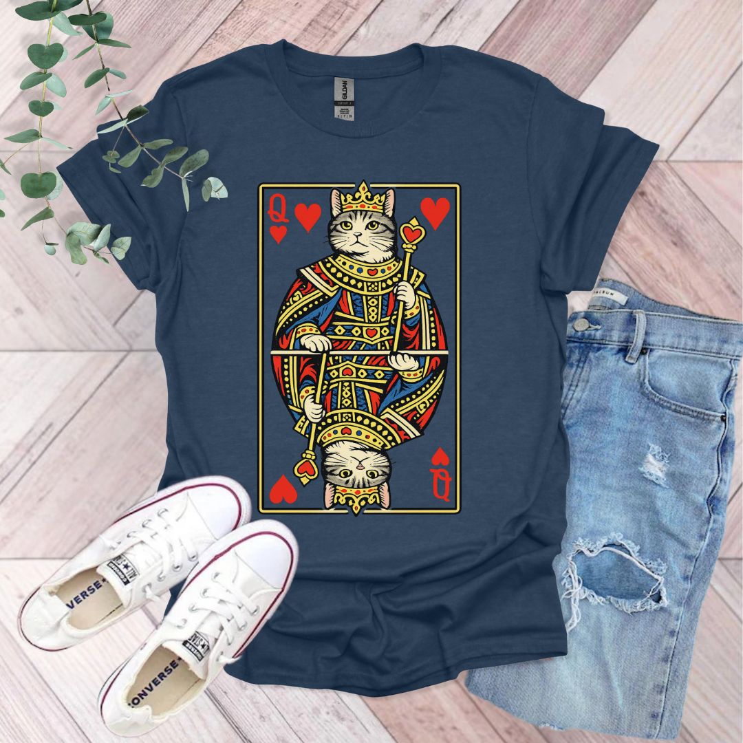 Queen of Hearts Cute Cat T-Shirt