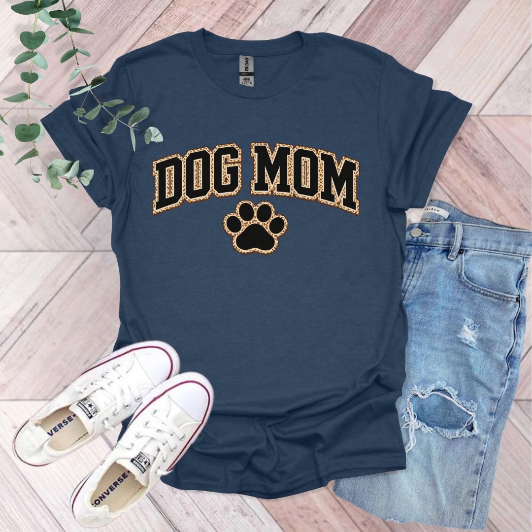 Dog Mom Leopard Print T-Shirt