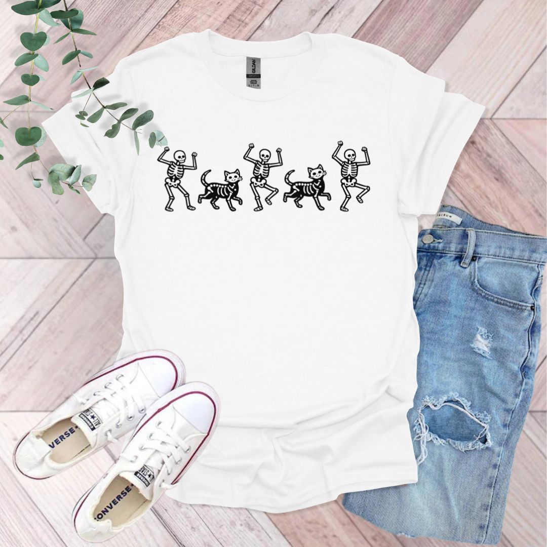 Dancing Skeletons and Cats T-Shirt