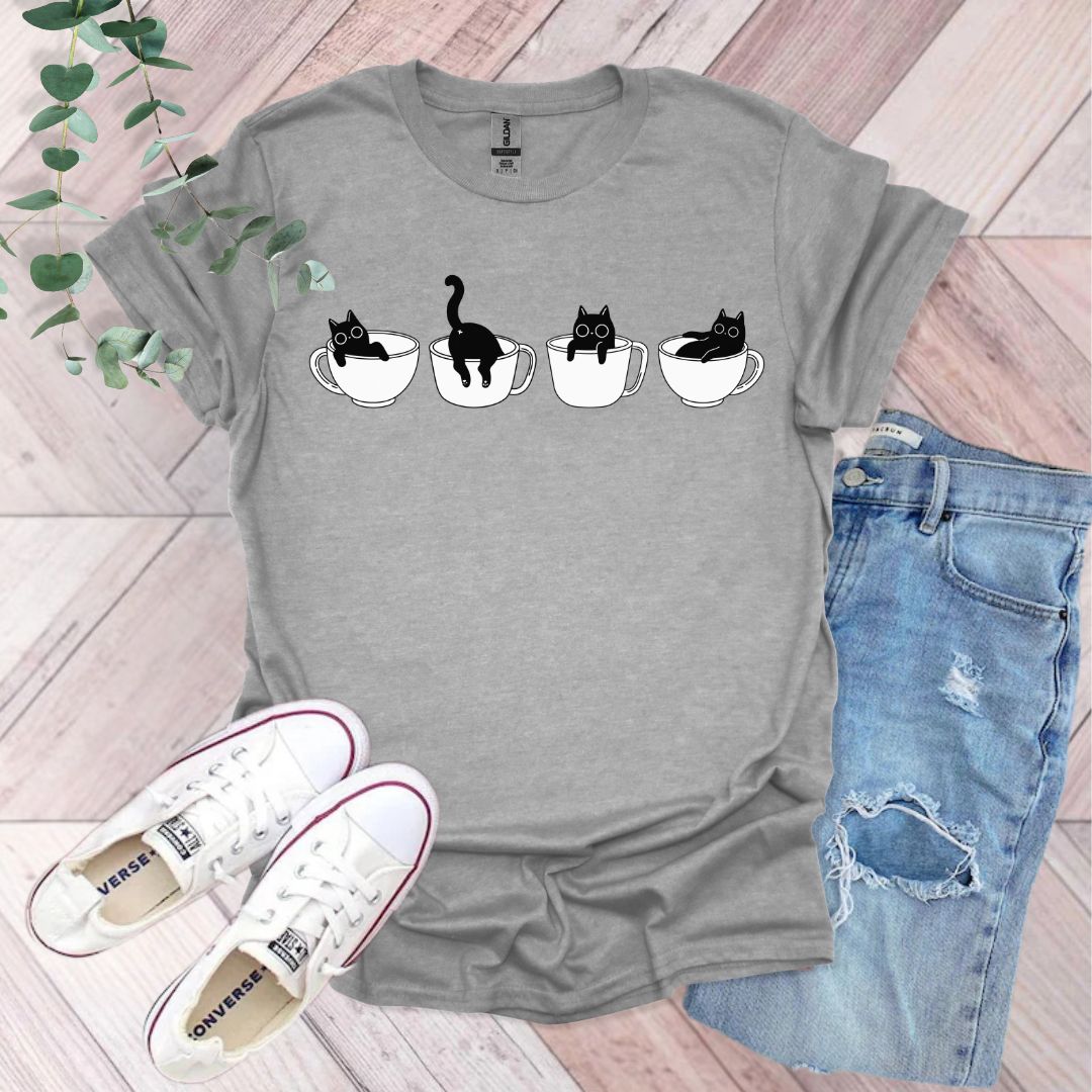 Black Cats In A Cup T-Shirt