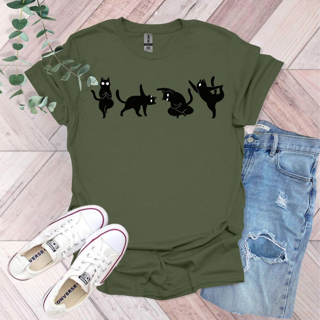 Yoga Black Cats T-Shirt