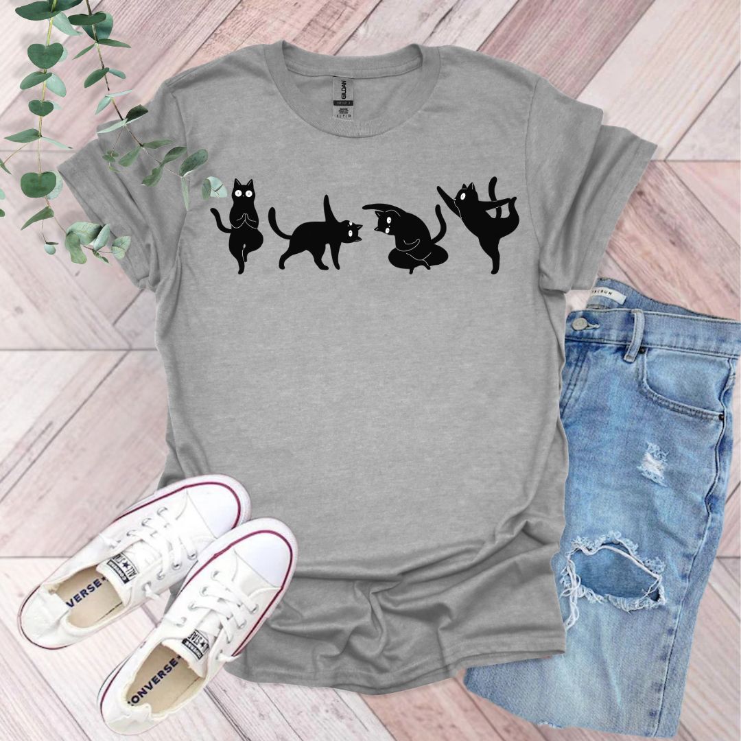 Yoga Black Cats T-Shirt