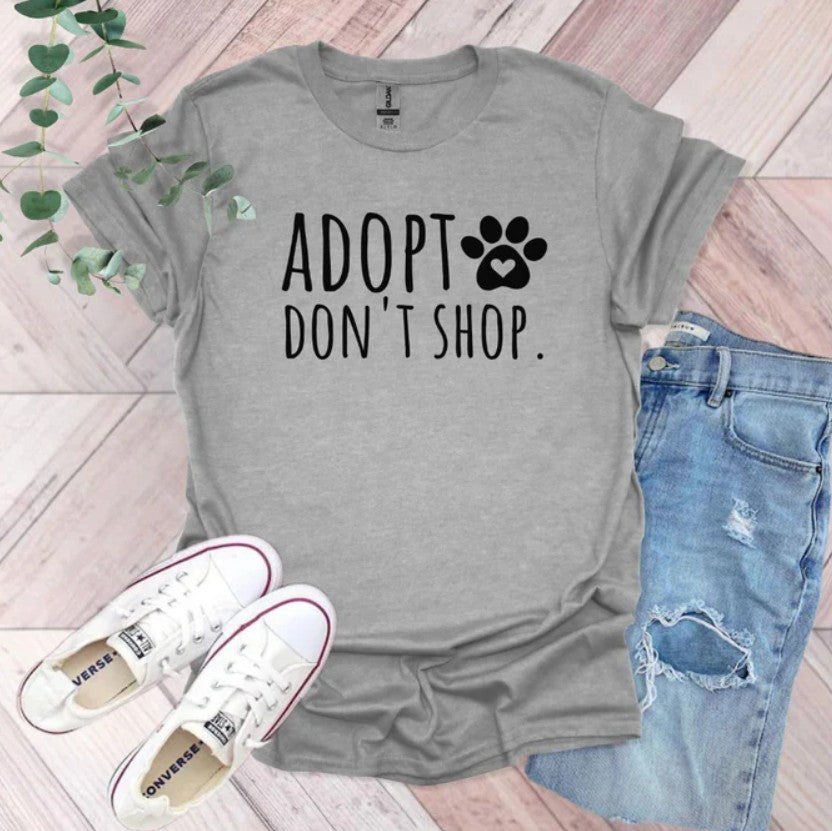 Adopt Don't Shop T-Shirt | Rescue Pet Lover Graphic