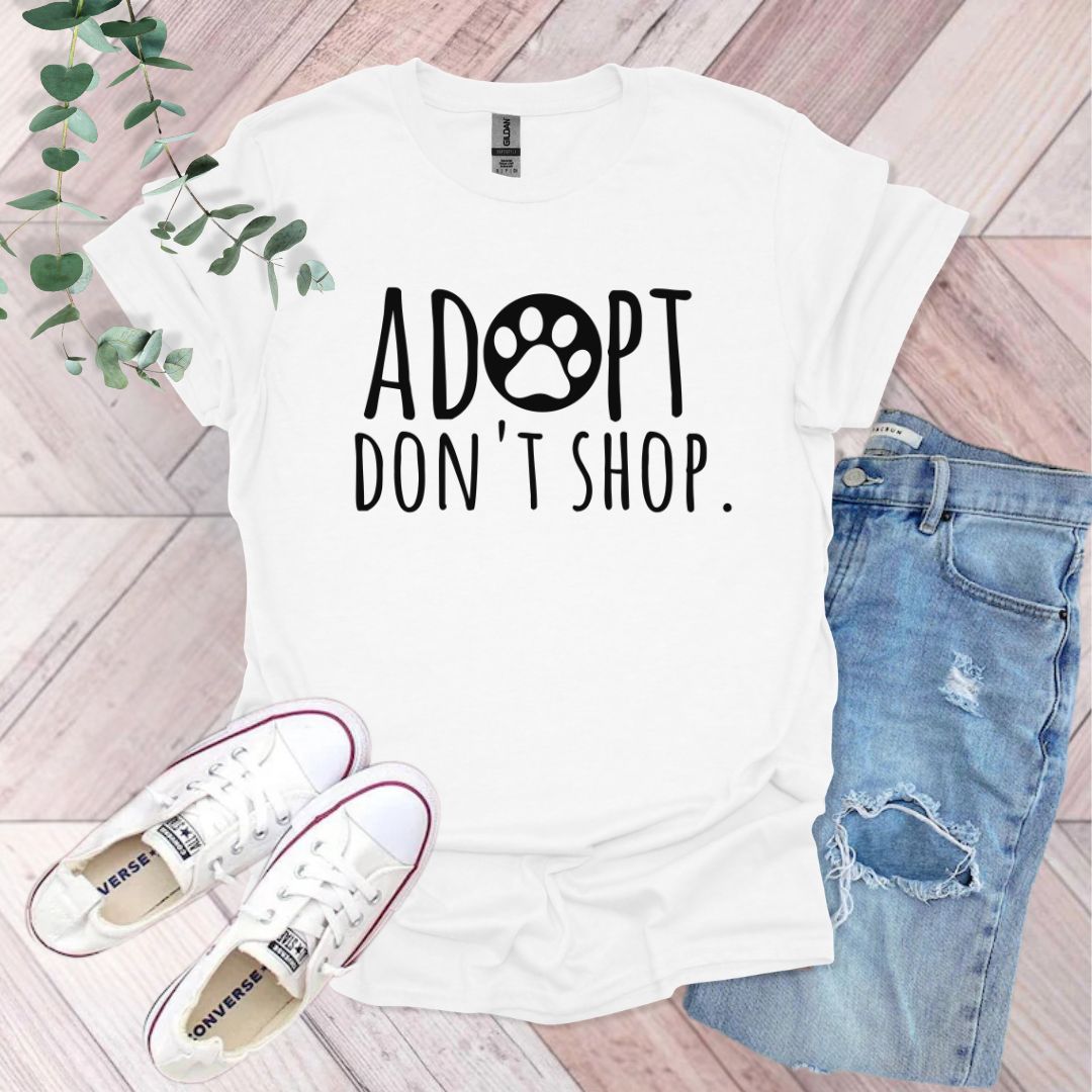 Adopt Don't Shop T-Shirt | Rescue Dogs & Cats