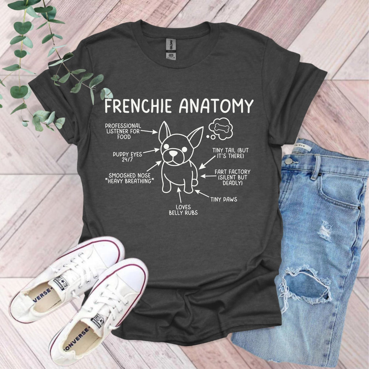 Frenchie Anatomy Funny Dog T-Shirt