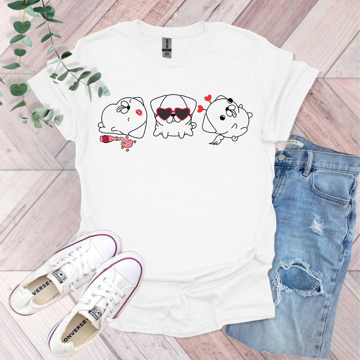 Valentine Pug T-Shirt