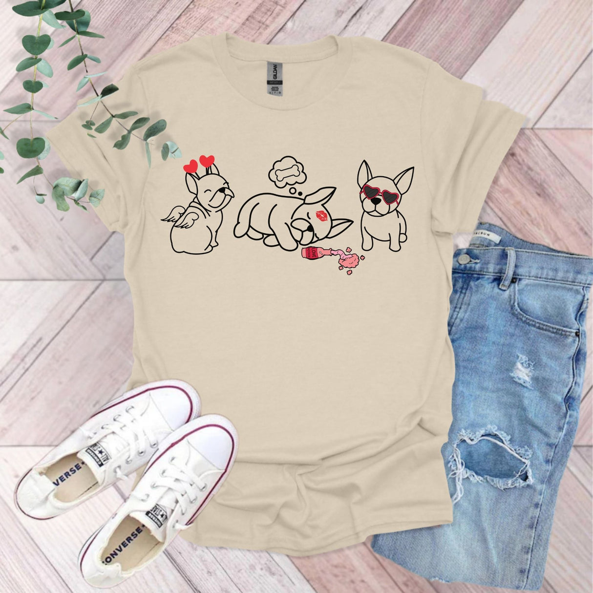 Valentine Frenchie T-Shirt
