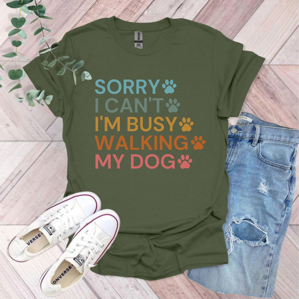 Sorry I Can't Talk I'm I'm Busy Walking My Dog T-Shirt