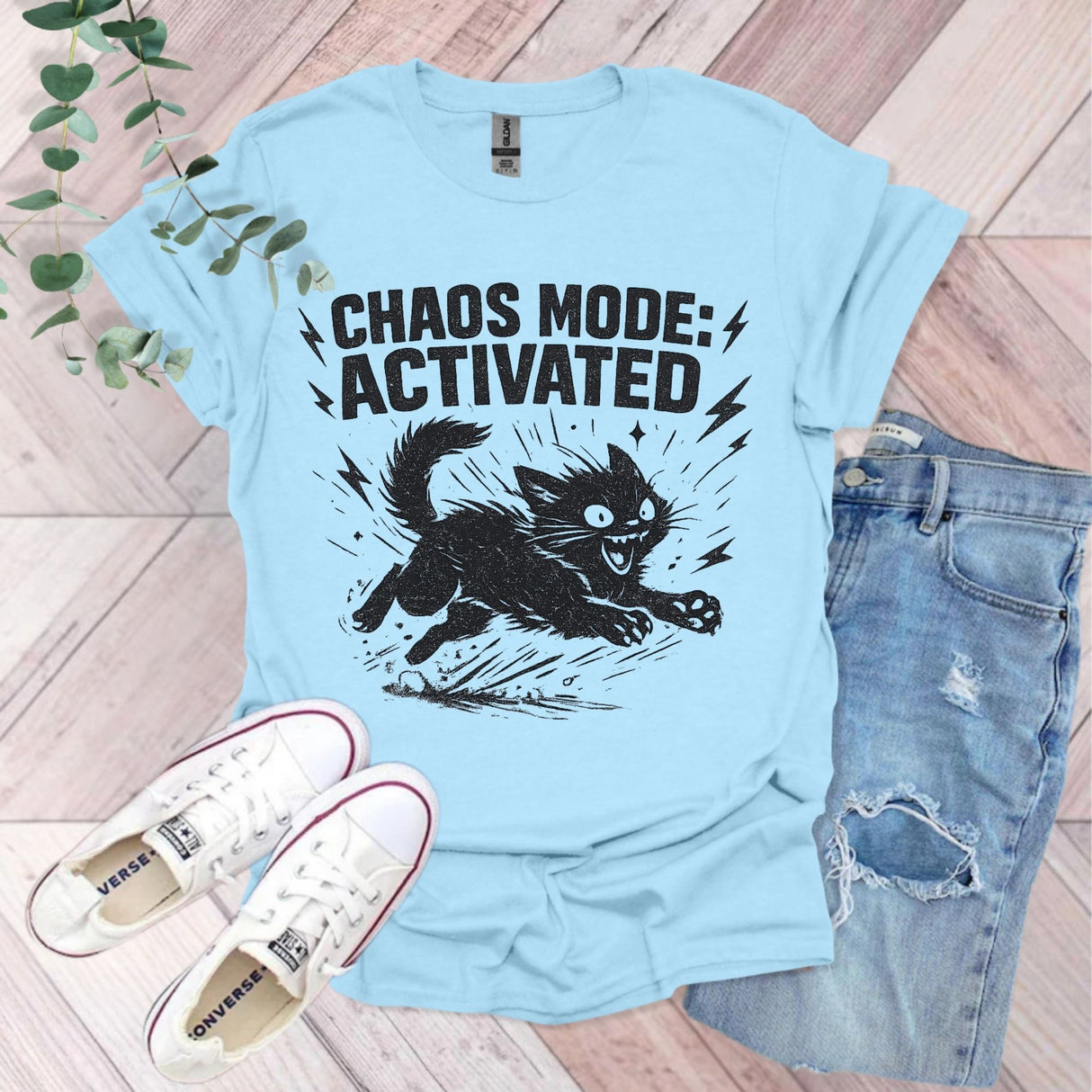 Chaos Mode Activated Cat T-Shirt | Cat Lover Gift