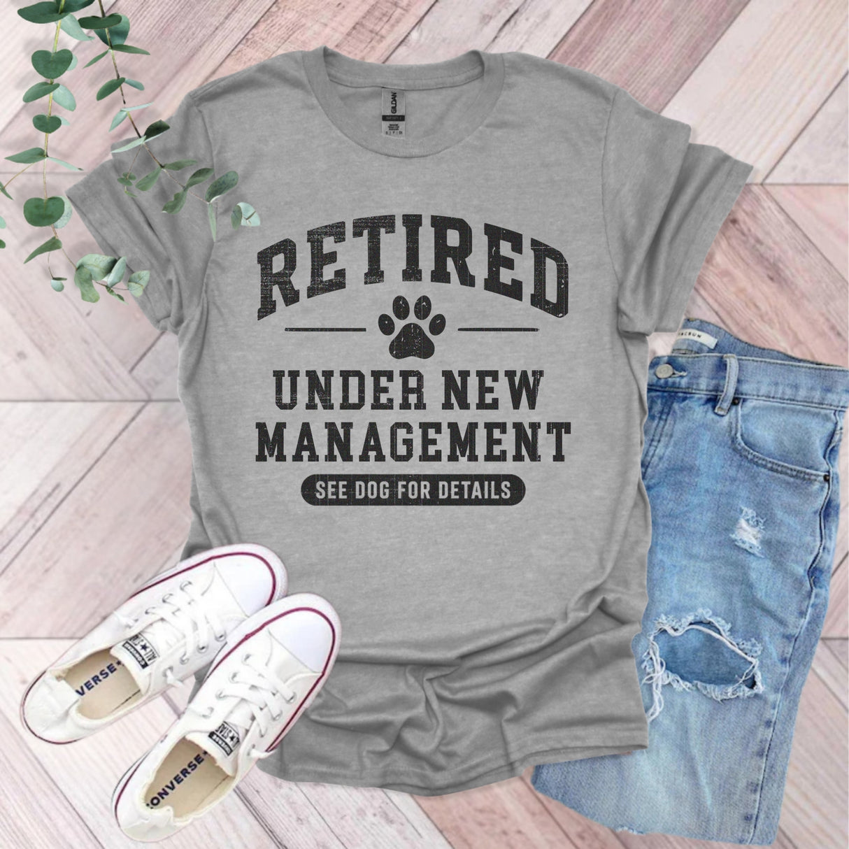 Retro Retired Under New Management See Dog For Details T-Shirt