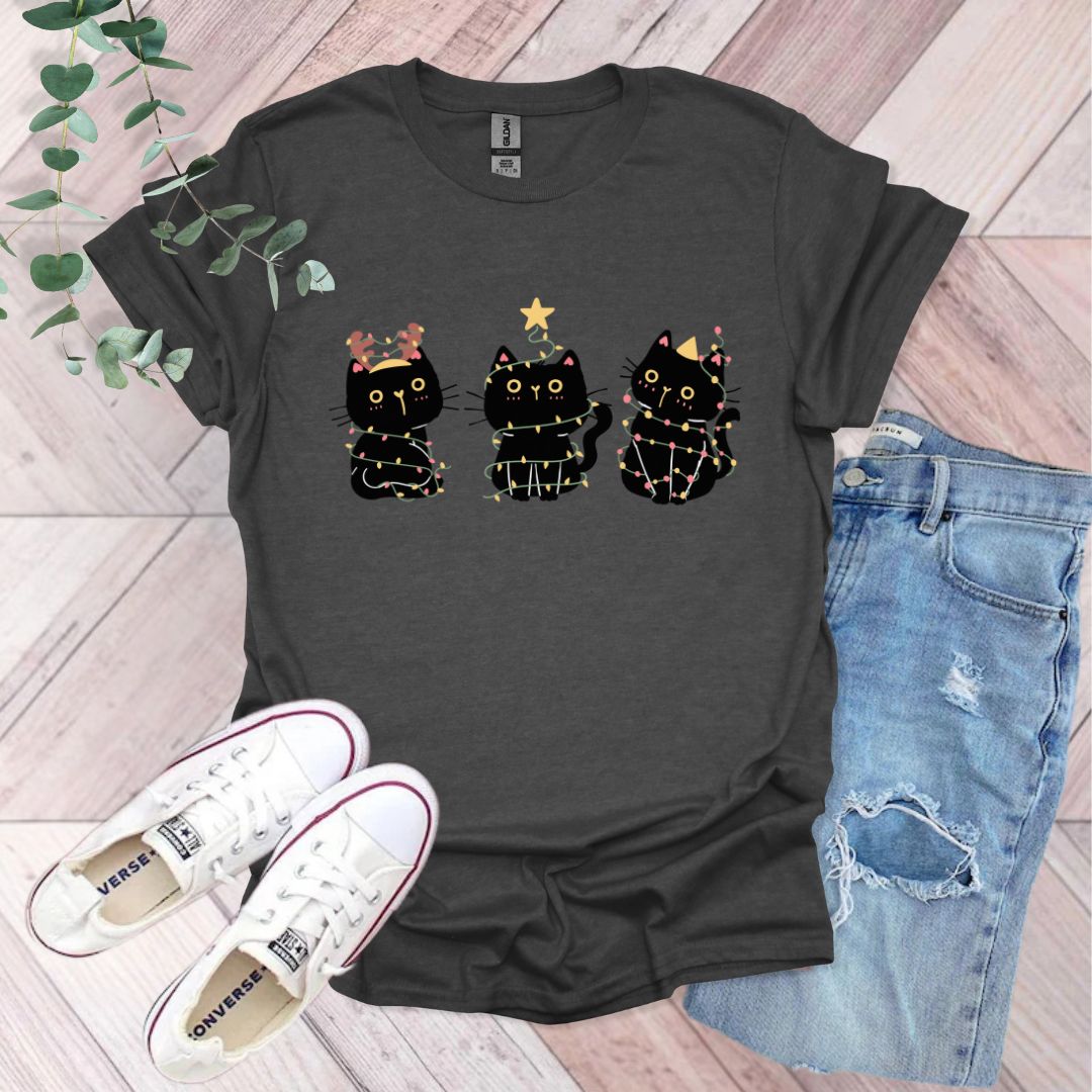 Christmas Black Cats T-Shirt