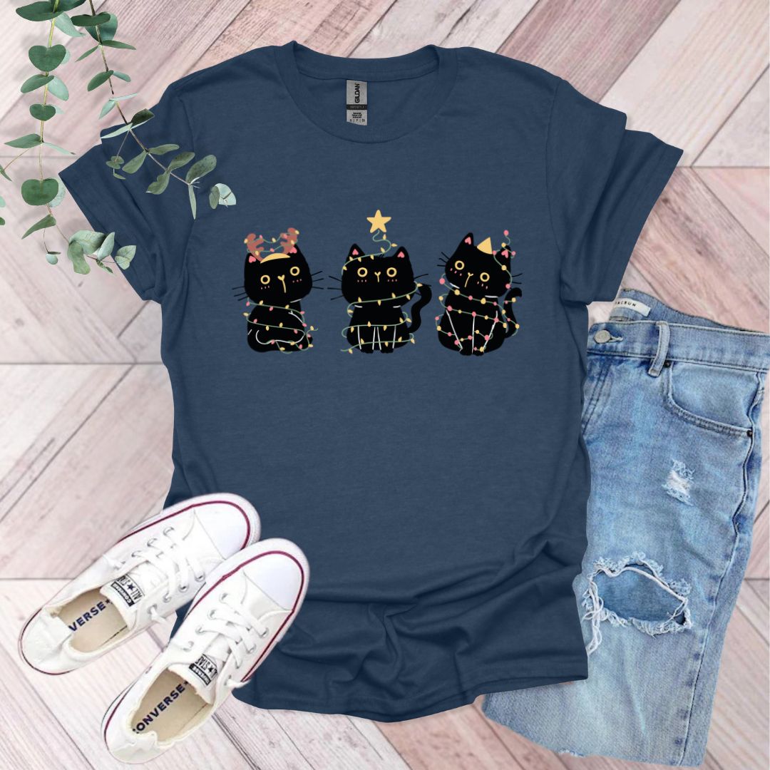 Christmas Black Cats T-Shirt