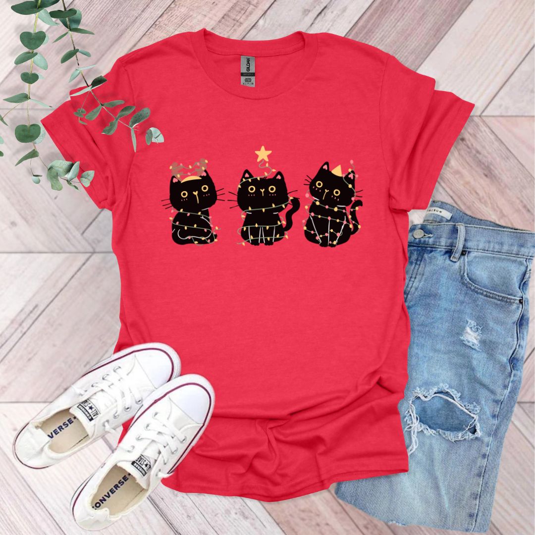 Christmas Black Cats T-Shirt