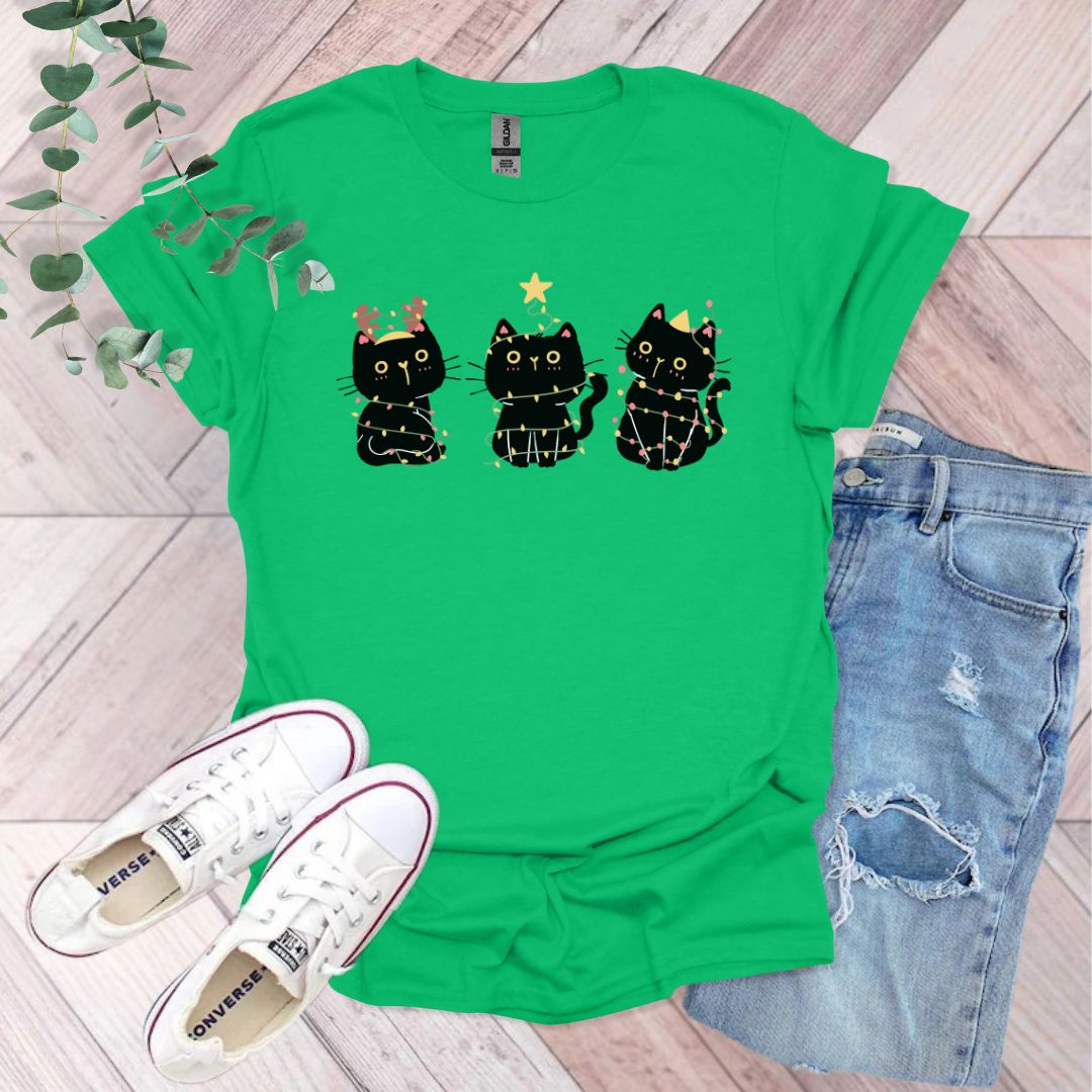 Christmas Black Cats T-Shirt