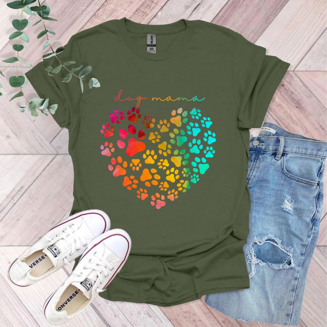 Rainbow Dog Mama T-Shirt