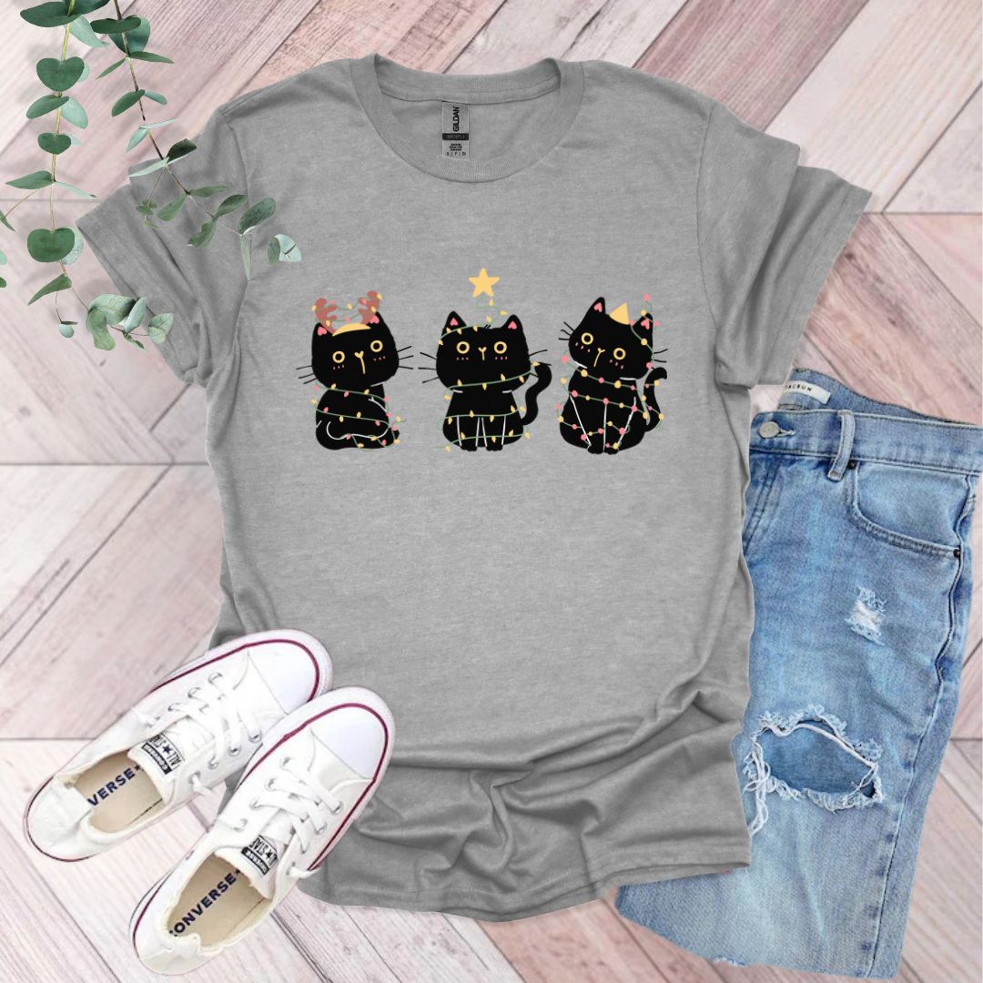 Christmas Black Cats T-Shirt