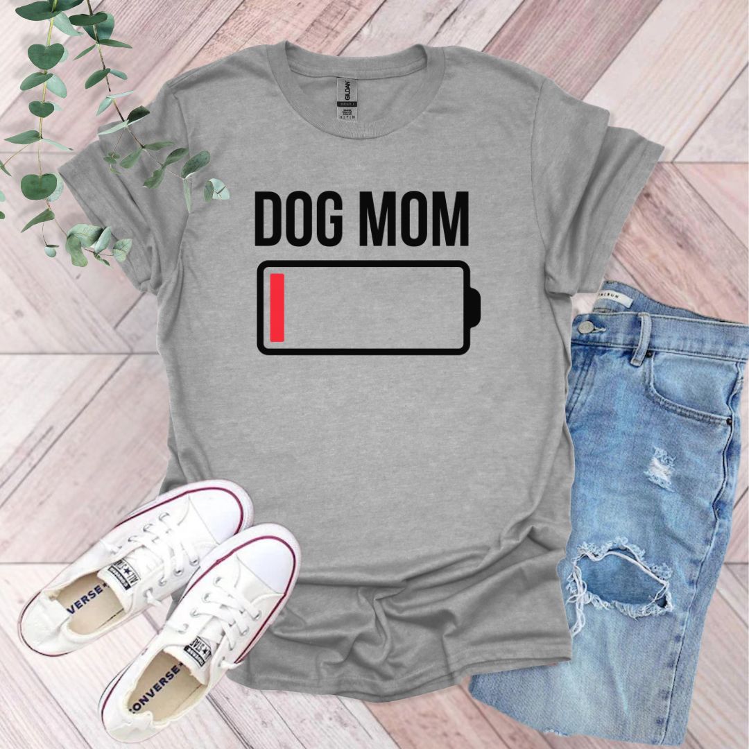 Dog Mom Low Battery T-Shirt