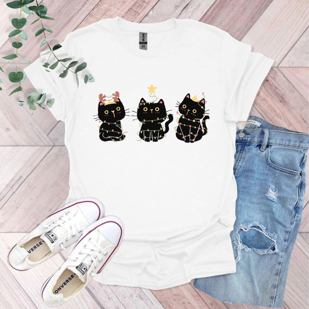 Christmas Black Cats T-Shirt