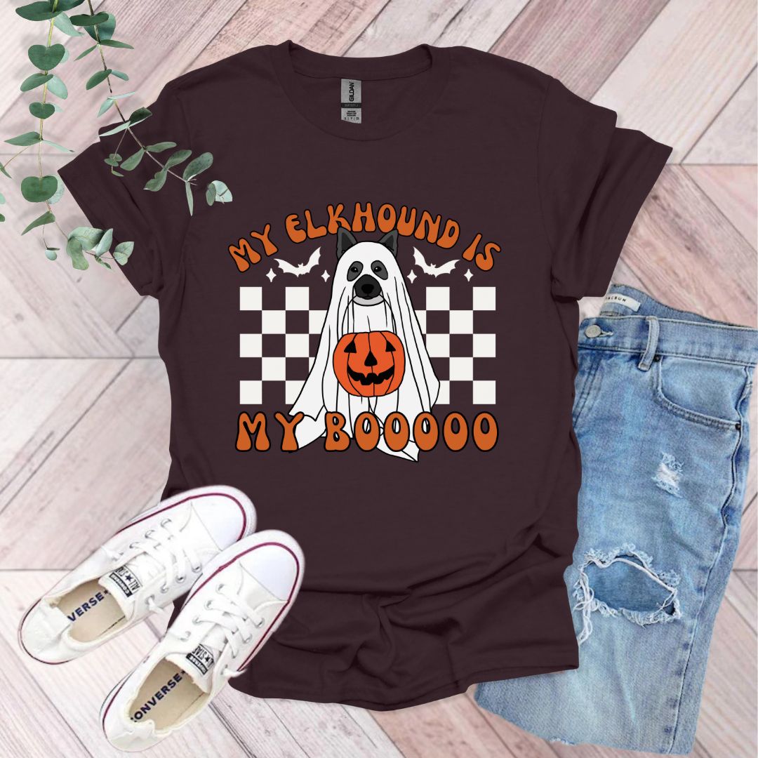 a t - shirt that says, my ghound is my booooo