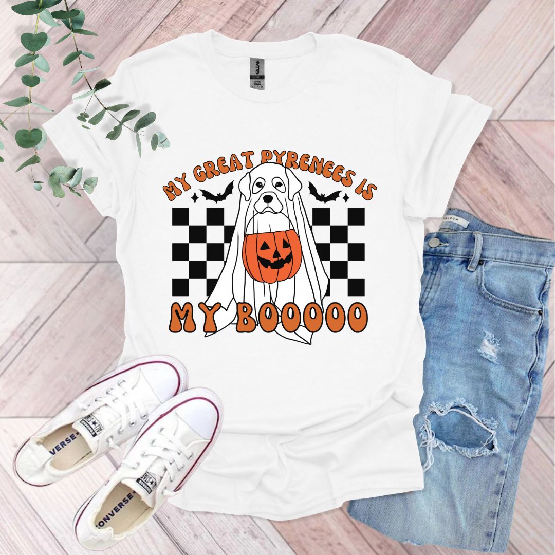a white t - shirt with a pumpkin on it