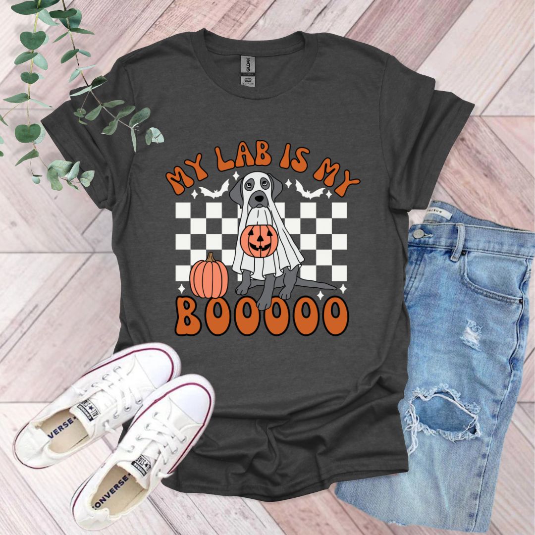 a shirt that says, my lab is my boooo