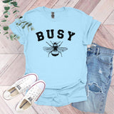 a t - shirt that says busy with a bee on it