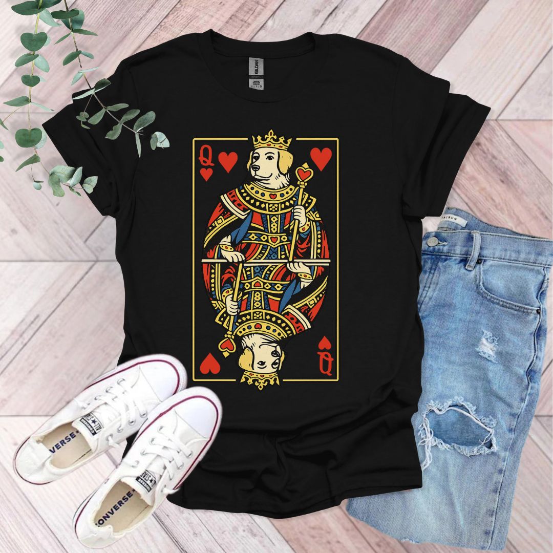 Queen of Hearts Golden Retriever T-Shirt
