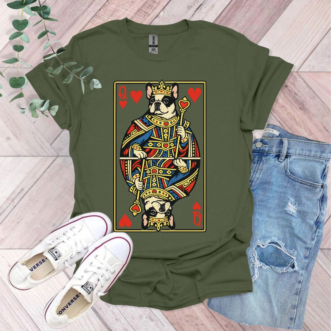 Queen of Hearts Frenchie T-Shirt