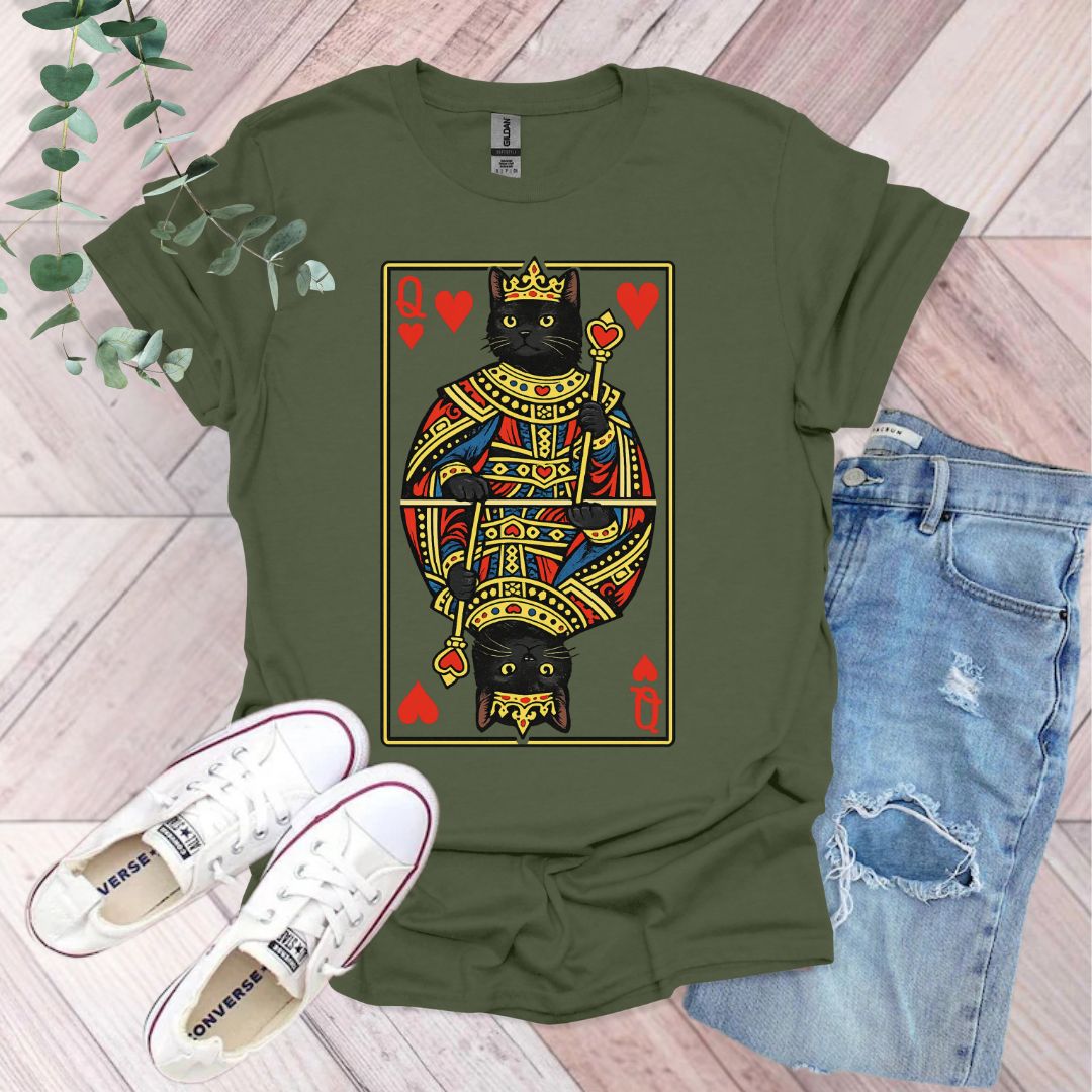 Queen of Hearts Black Cat T-Shirt