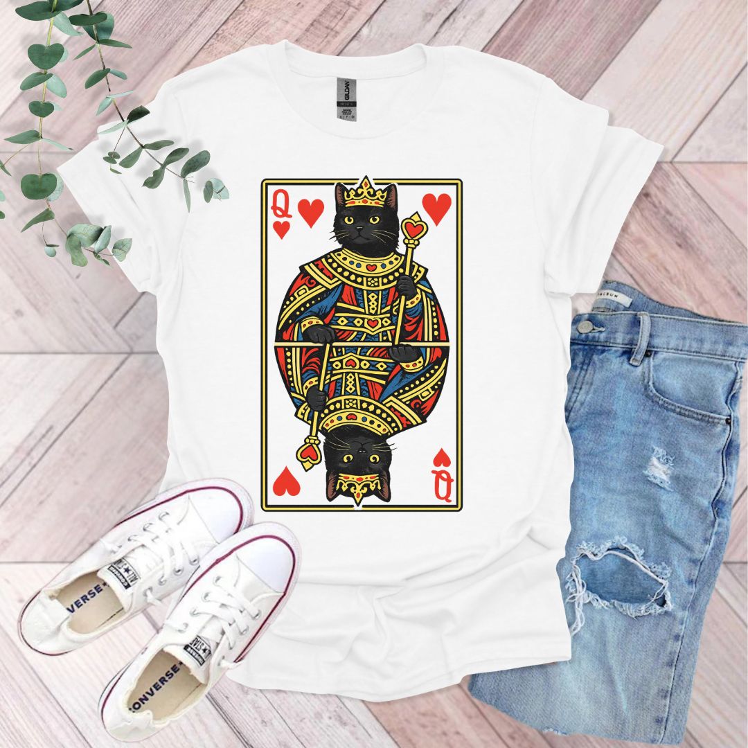 Queen of Hearts Black Cat T-Shirt