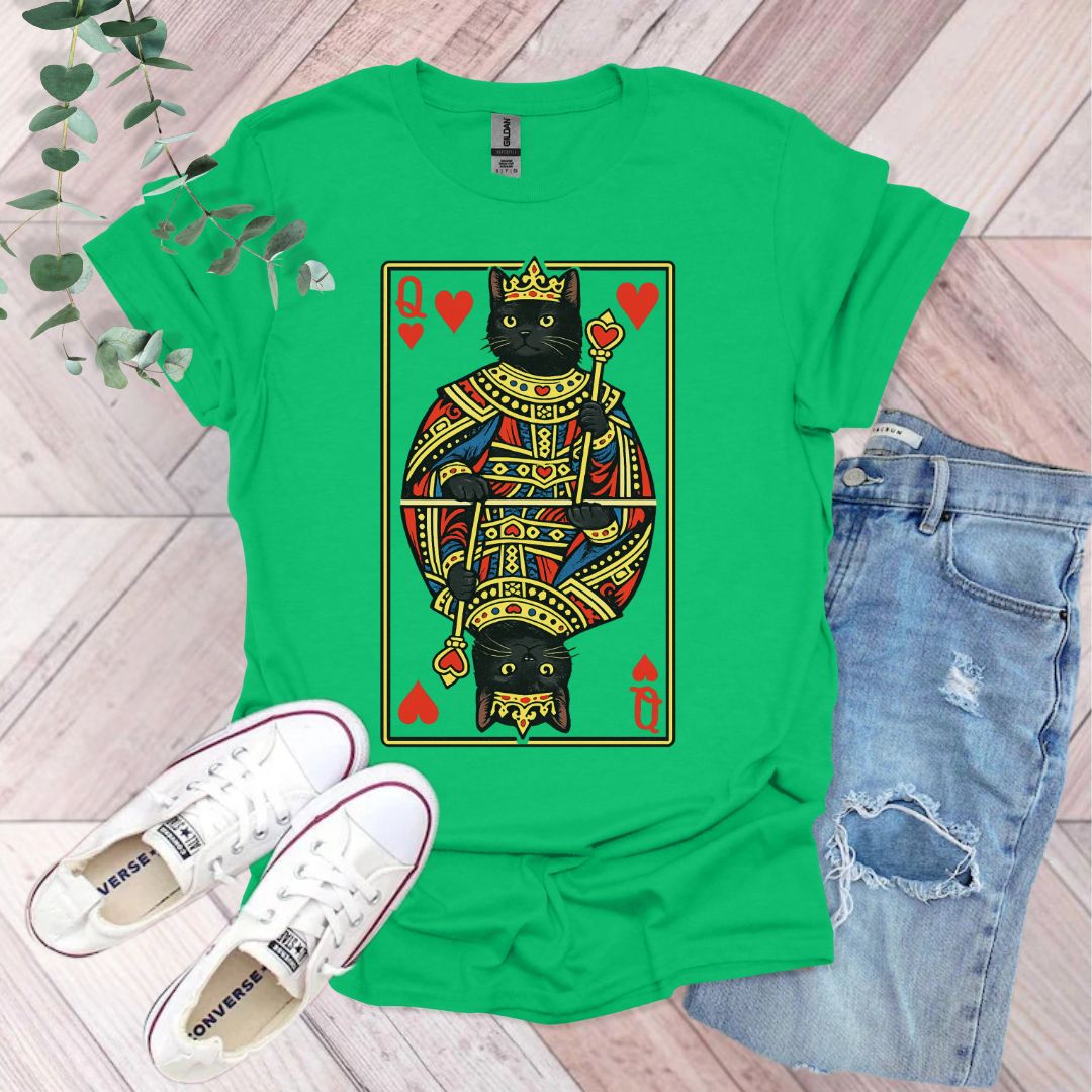 Queen of Hearts Black Cat T-Shirt