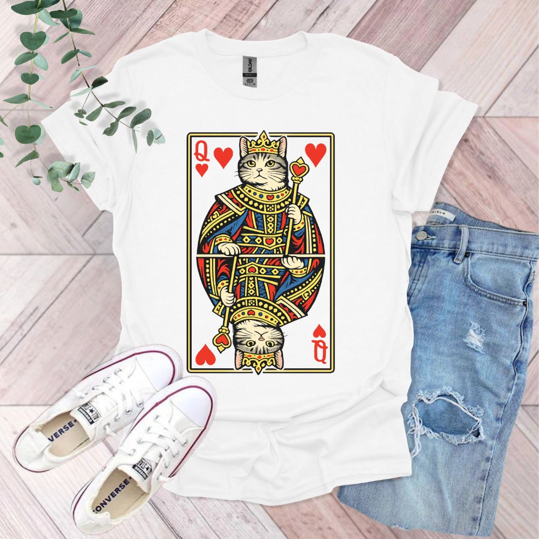 Queen of Hearts Cute Cat T-Shirt