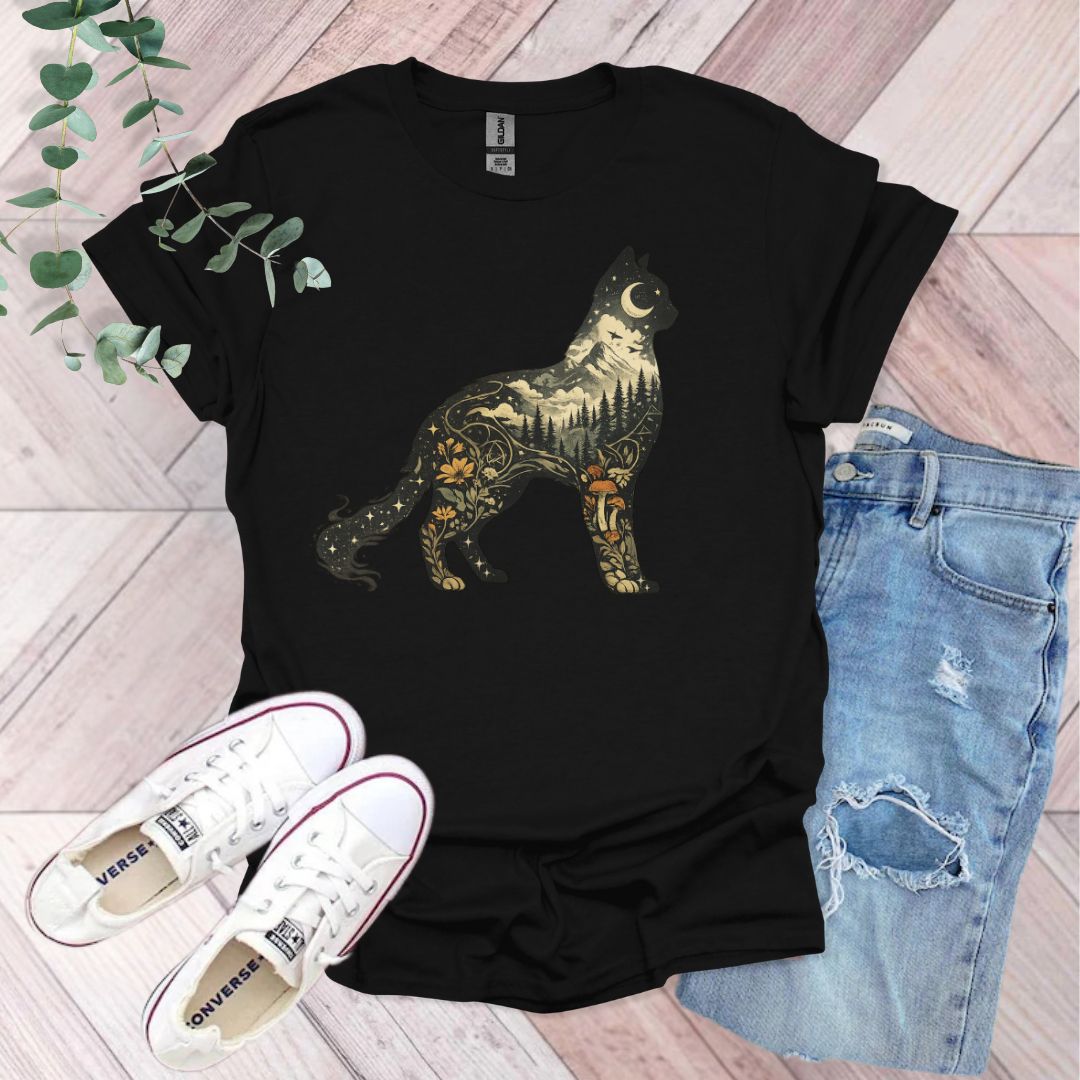 Vintage Woodland Cat T-Shirt