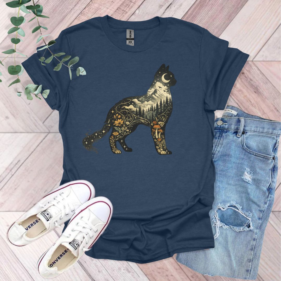 Vintage Woodland Cat T-Shirt