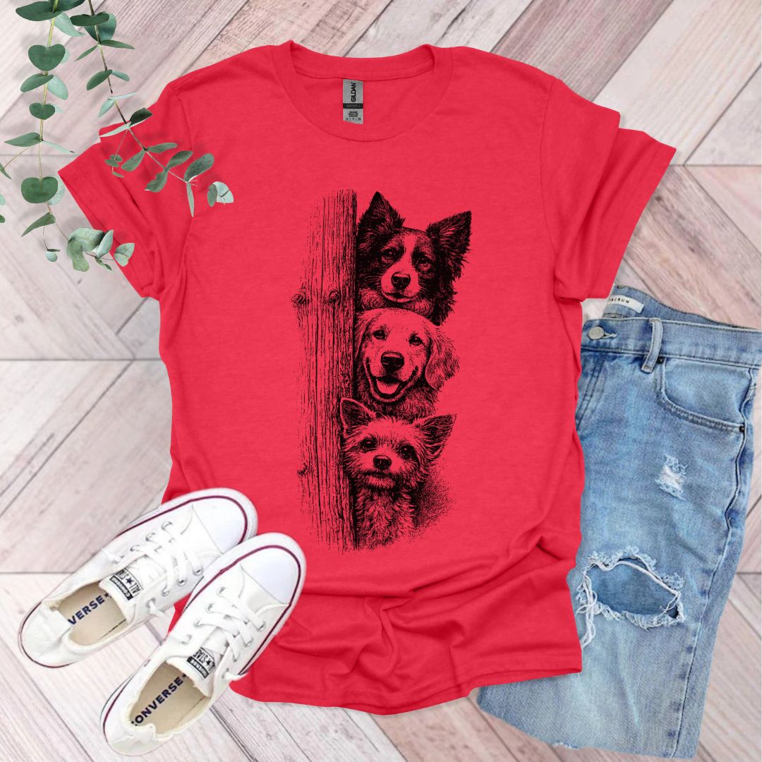 Vintage Peeking Dogs T-Shirt