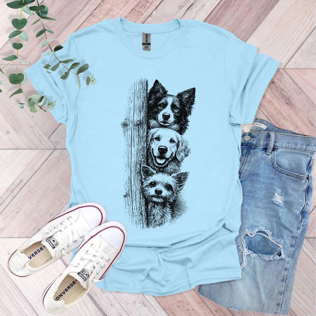 Vintage Peeking Dogs T-Shirt