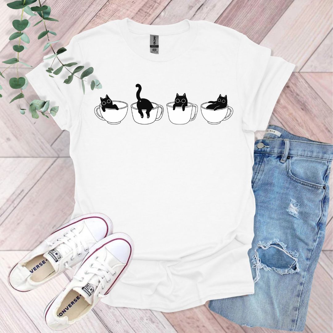 Black Cats In A Cup T-Shirt