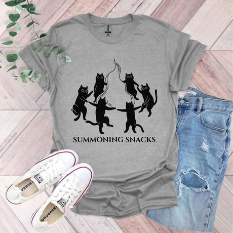 Summoning Snacks Funny Black Cats T-Shirt