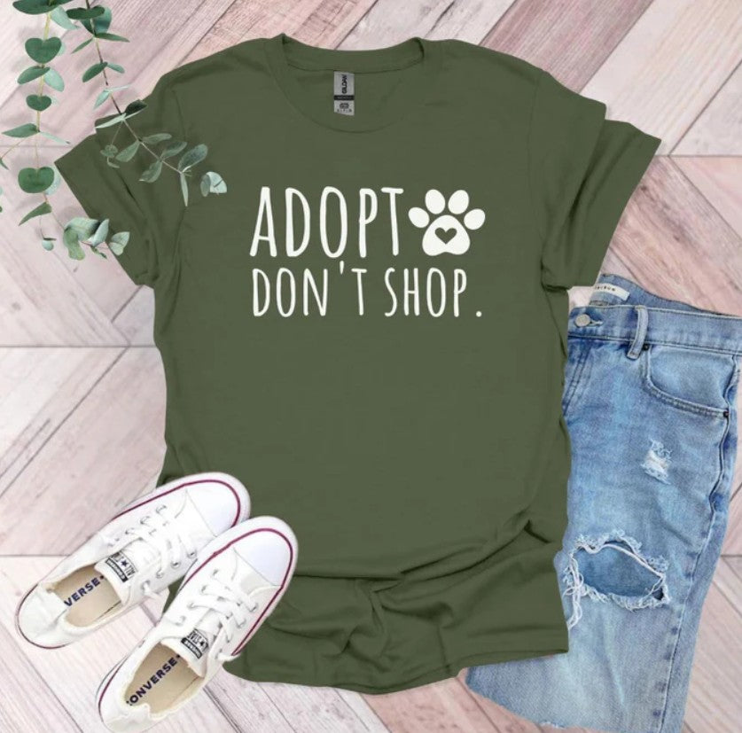 Adopt Don't Shop T-Shirt | Rescue Pet Lover Graphic