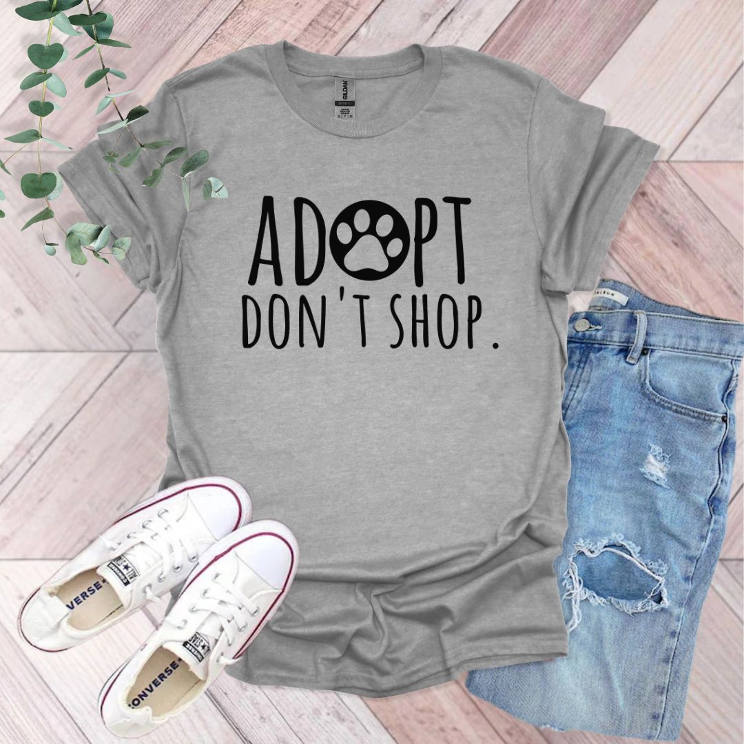 Adopt Don't Shop T-Shirt | Rescue Dogs & Cats
