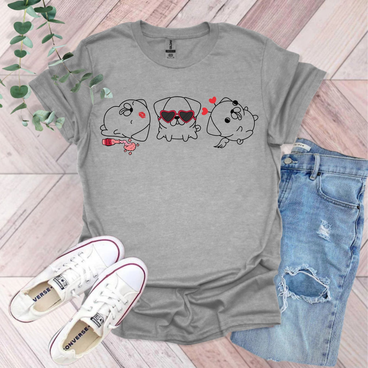 Valentine Pug T-Shirt