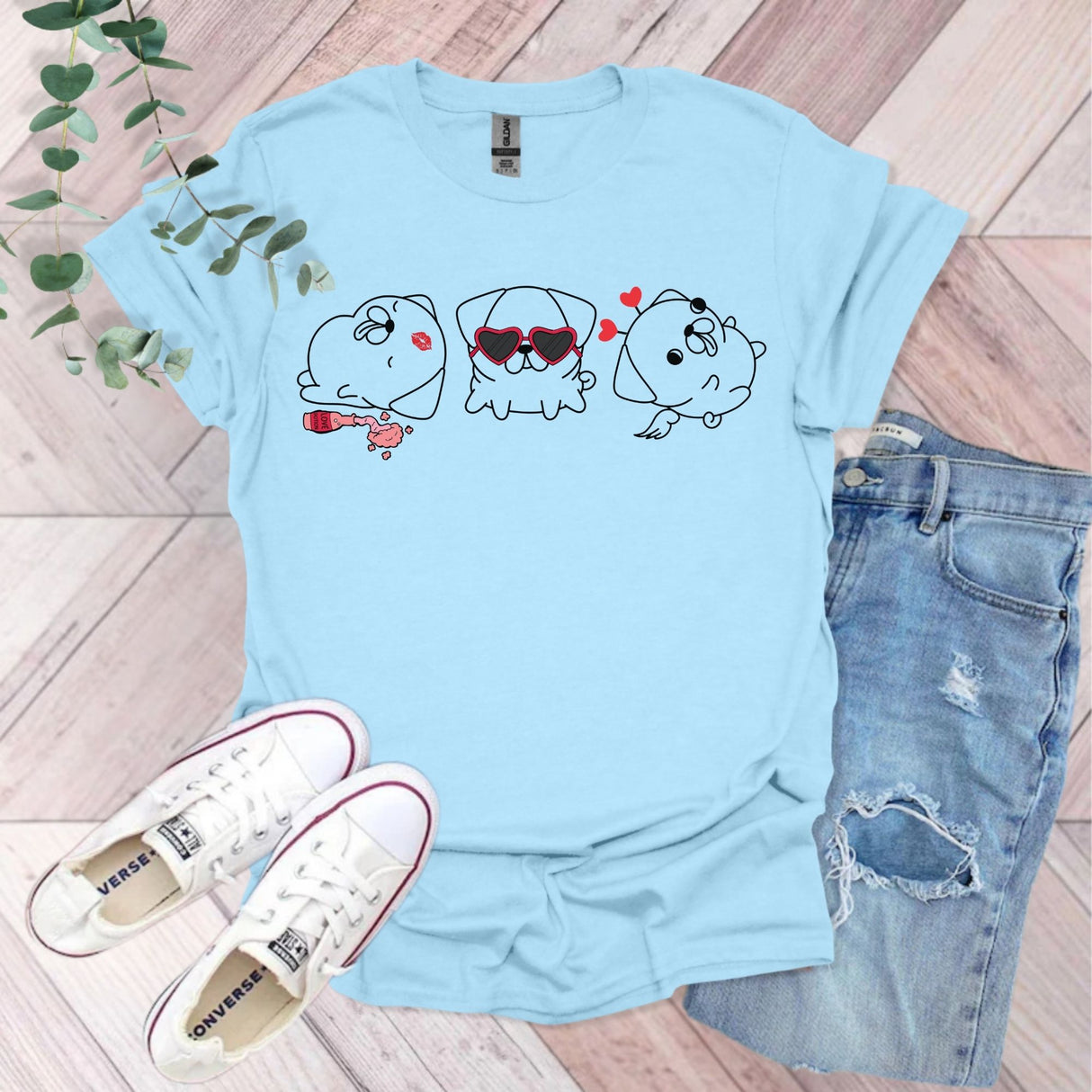 Valentine Pug T-Shirt
