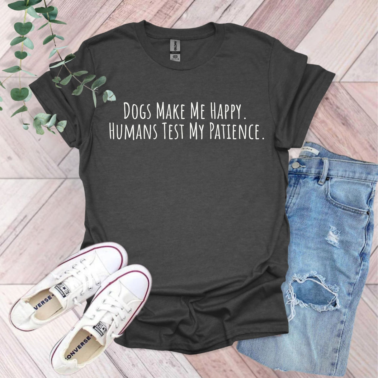 Dogs Make Me Happy T-Shirt | Funny Dog Lover Gift