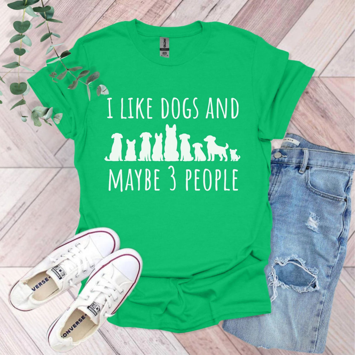 I Like Dogs and Maybe Three People T-Shirt | Funny Dog Lover Gift