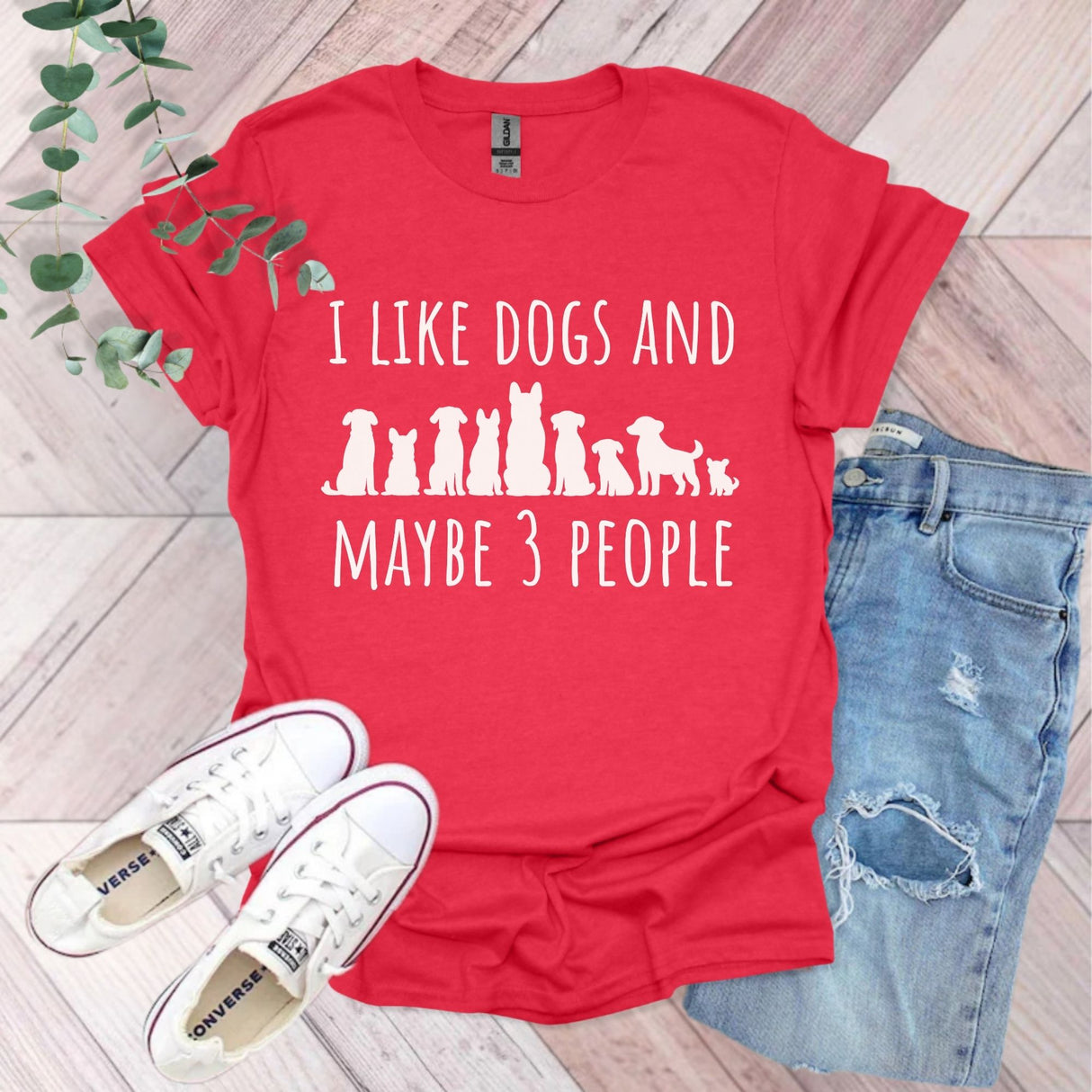 I Like Dogs and Maybe Three People T-Shirt | Funny Dog Lover Gift