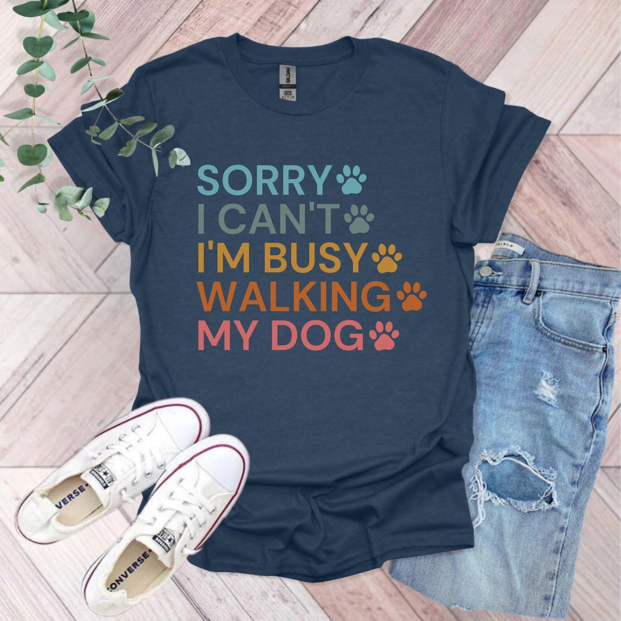 Sorry I Can't Talk I'm I'm Busy Walking My Dog T-Shirt