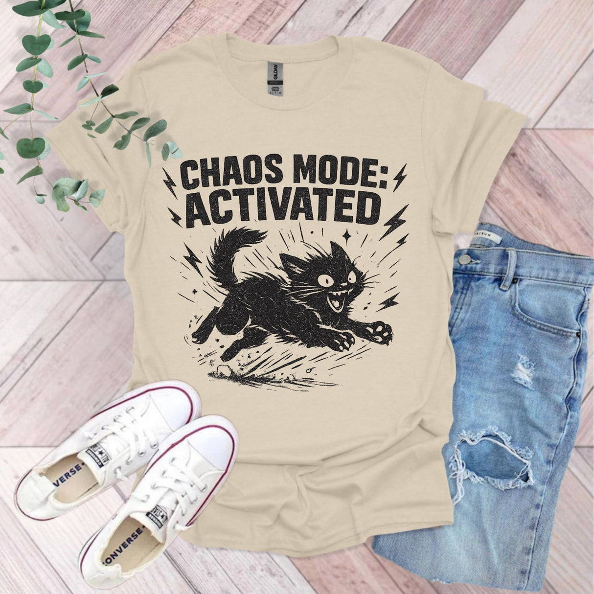 Chaos Mode Activated Cat T-Shirt | Cat Lover Gift
