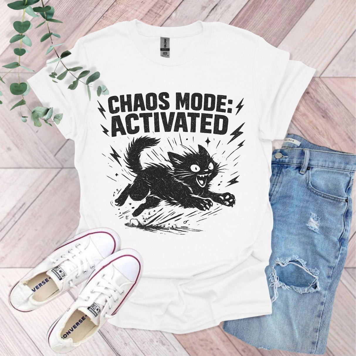 Chaos Mode Activated Cat T-Shirt | Cat Lover Gift
